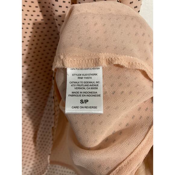 Pleione sleeveless blouse women’s size S pink black abstract lightweight career - Picture 4 of 5